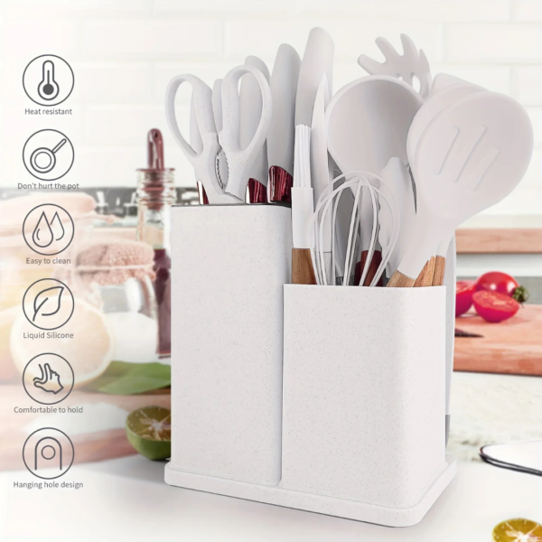 19 Pieces Silicone Kitchen Utensils & Knife Set